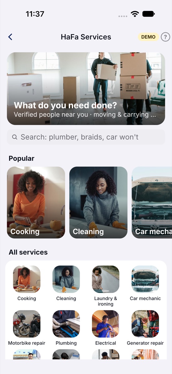 Services on iPhone.